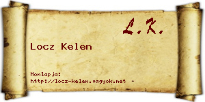 Locz Kelen névjegykártya